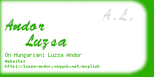 andor luzsa business card